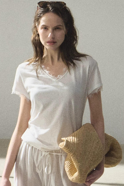 보헤미안 레이스 리넨 탑