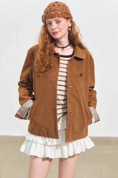 Suede Doll Collar Jacket