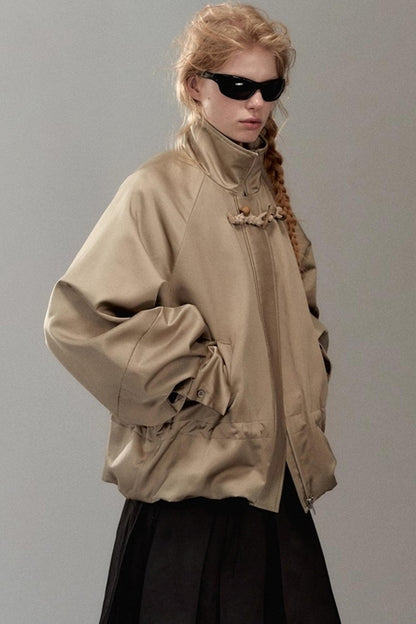 Genesis Woven Stand-Up Collar Trench Coat