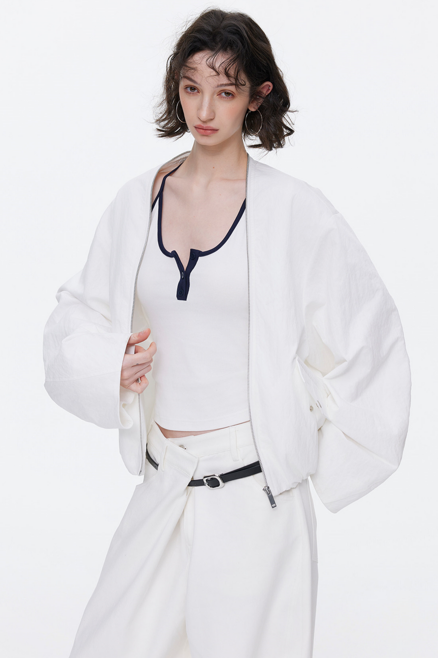 Simple Pleated Cocoon Coat