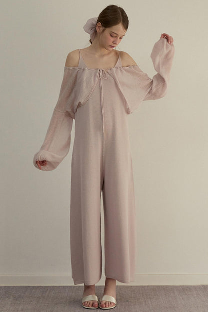 Pink Duo One-piece Pants Set-Up