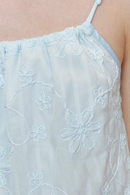 Ocean Blue Lace A-Line Dress