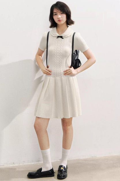 Slim Knit Pleated Dress