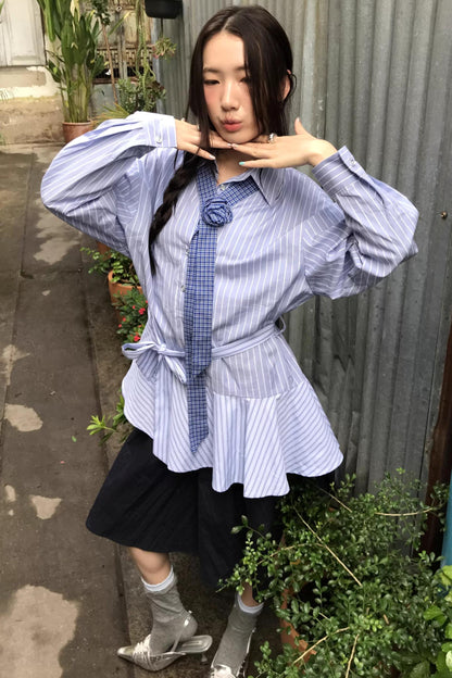 Layered Wave Stripes Dress