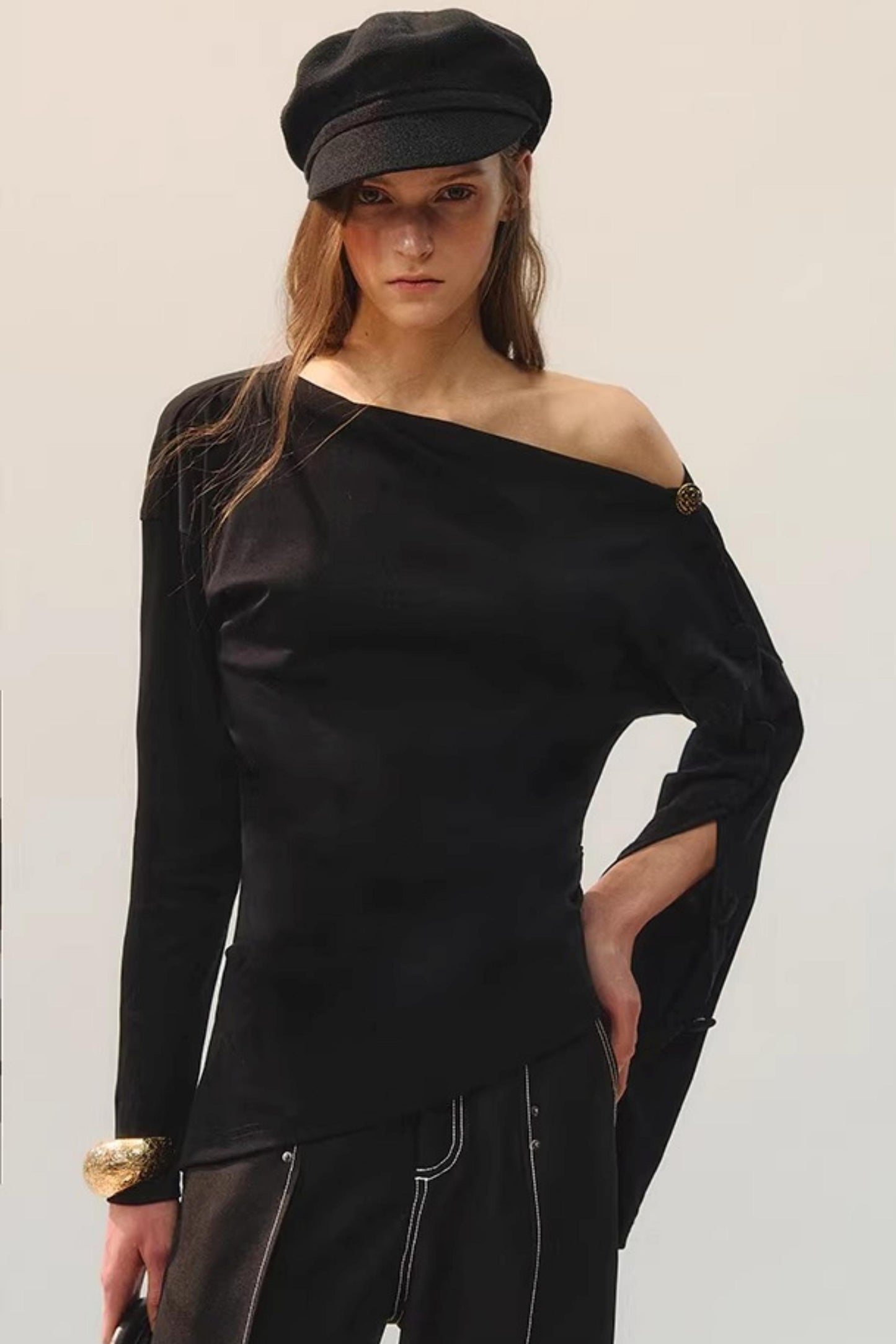 Golden Button Closure Top