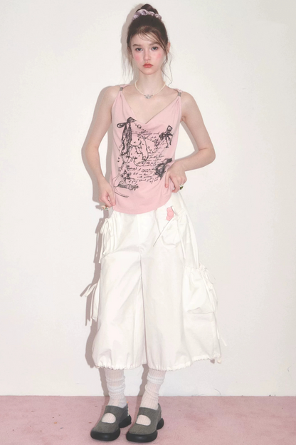 Retro Atmosphere Swing-Neck Camisole
