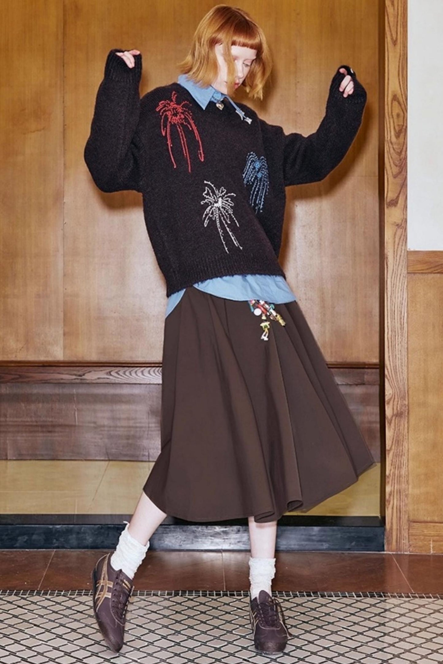 Three-Dimensional Pleated Skirt