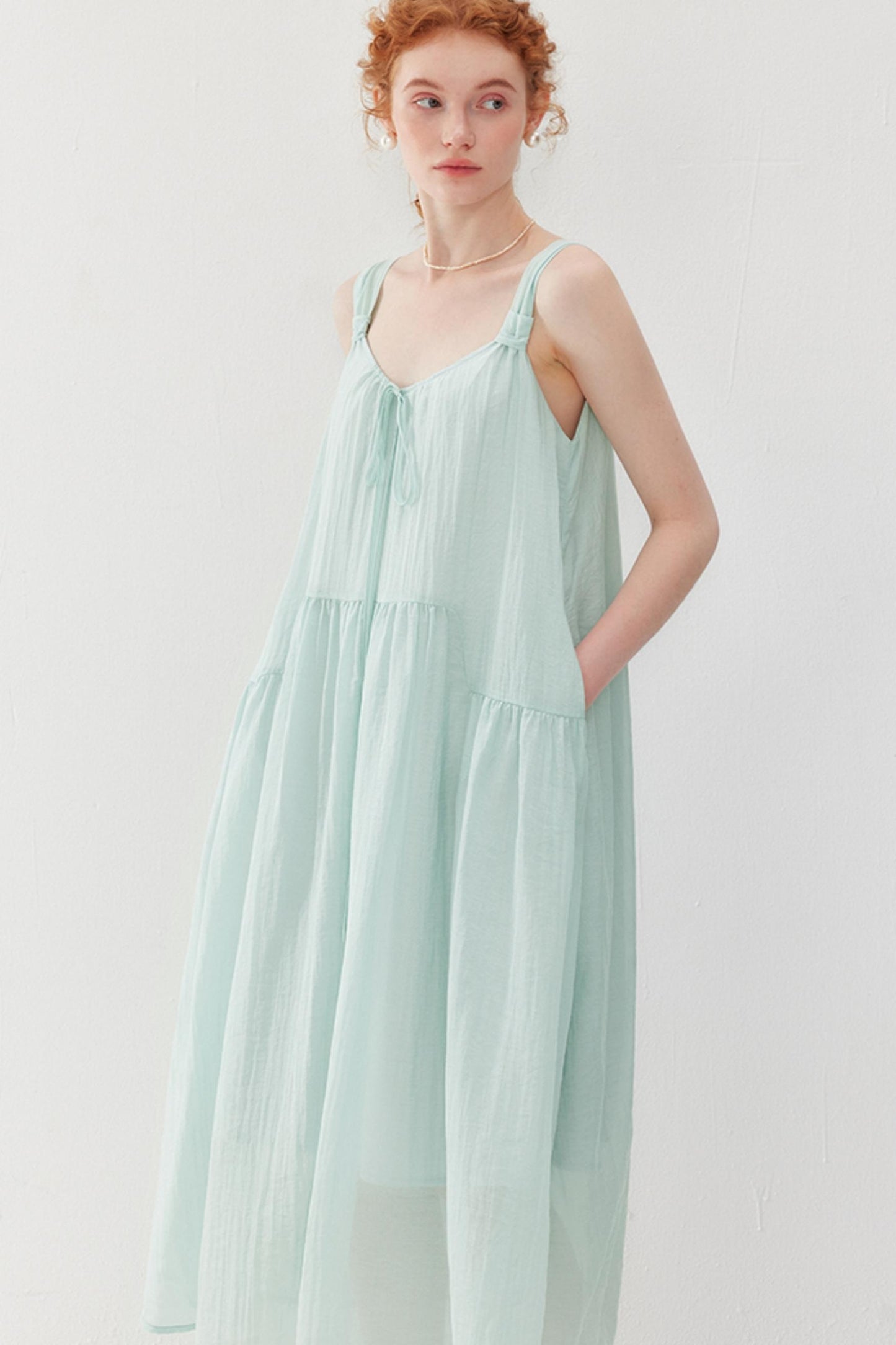 Fresh Ripple Halter Dress