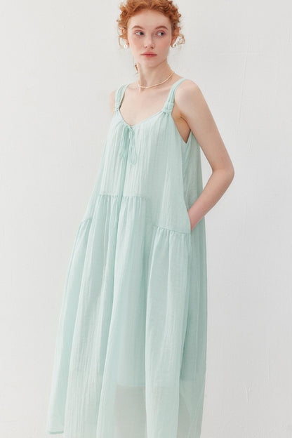 Fresh Ripple Halter Dress