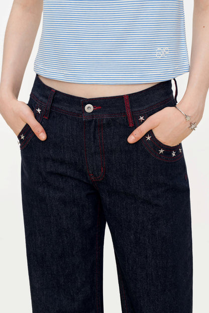 High-Waisted Loose Jeans