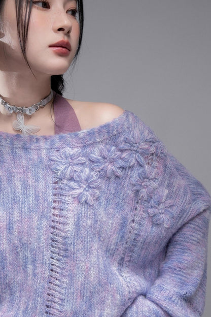 Monet Floral Wool Pullover Top