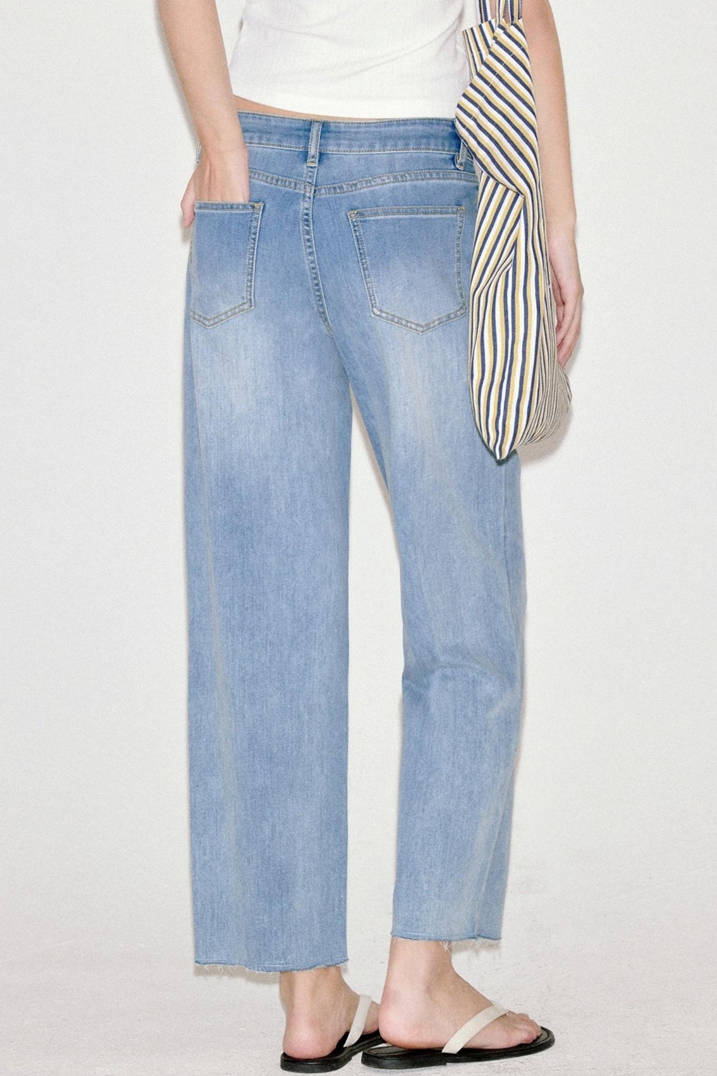 Cropped Denim Pants