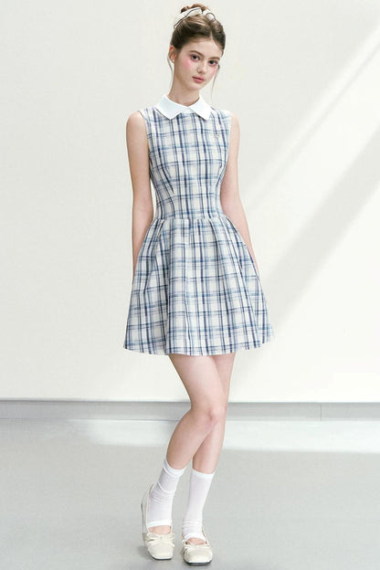 Abito elegante a quadri blu