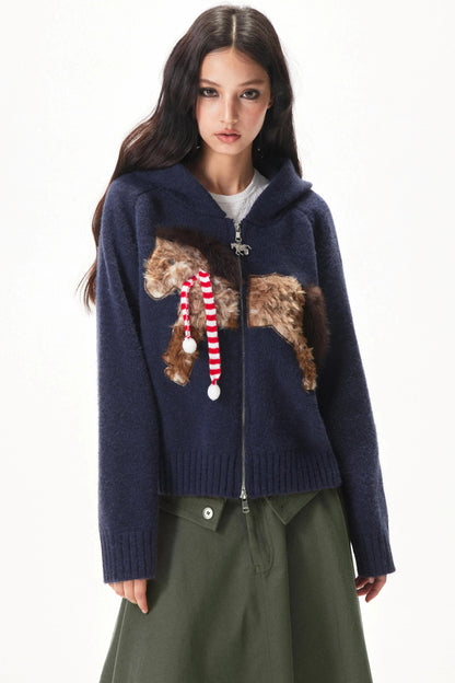 Caramel Pony Faux Fur Cardigan