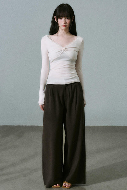 Tencel Wool Wide-Leg Pants