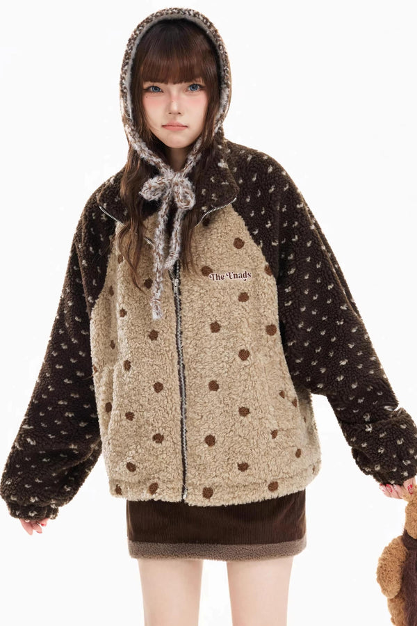 Retro Polka Dot Cashmere Jacket