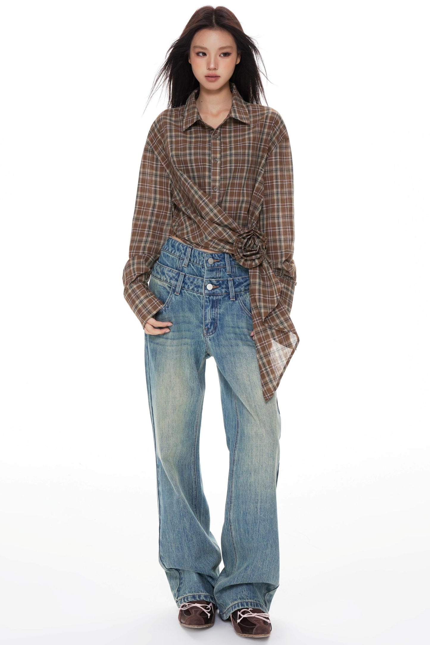 Denim Wide-Leg Pants