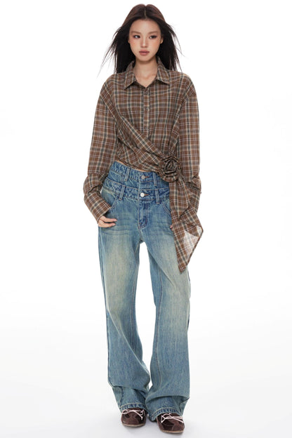 Denim Wide-Leg Pants