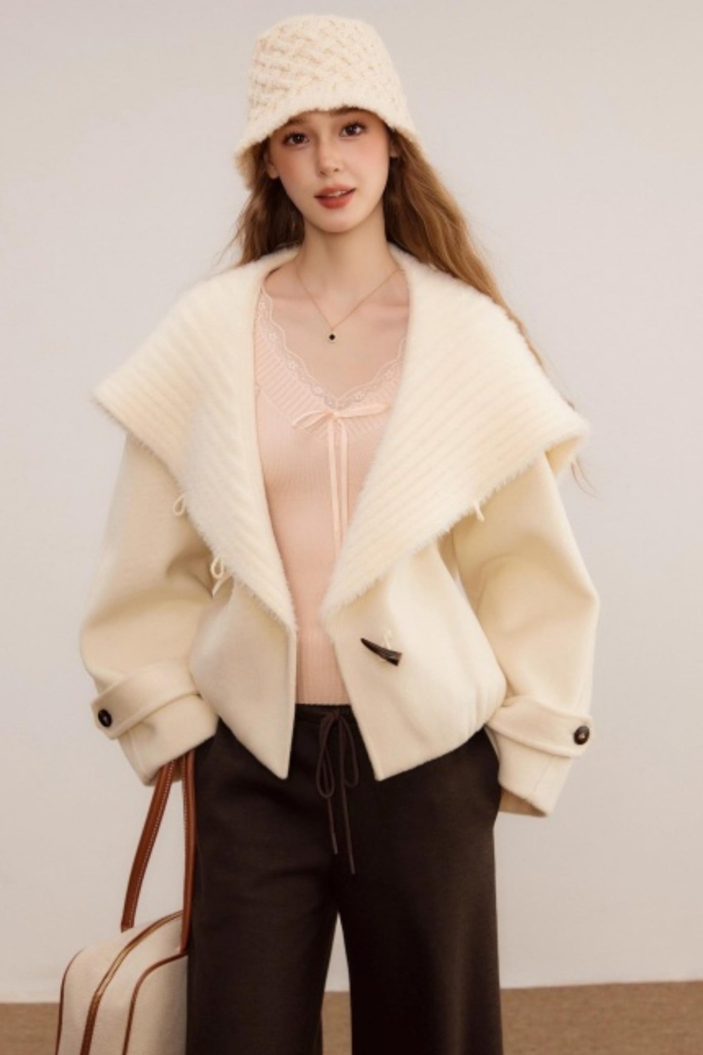 Woolen Shawl Collar Coat