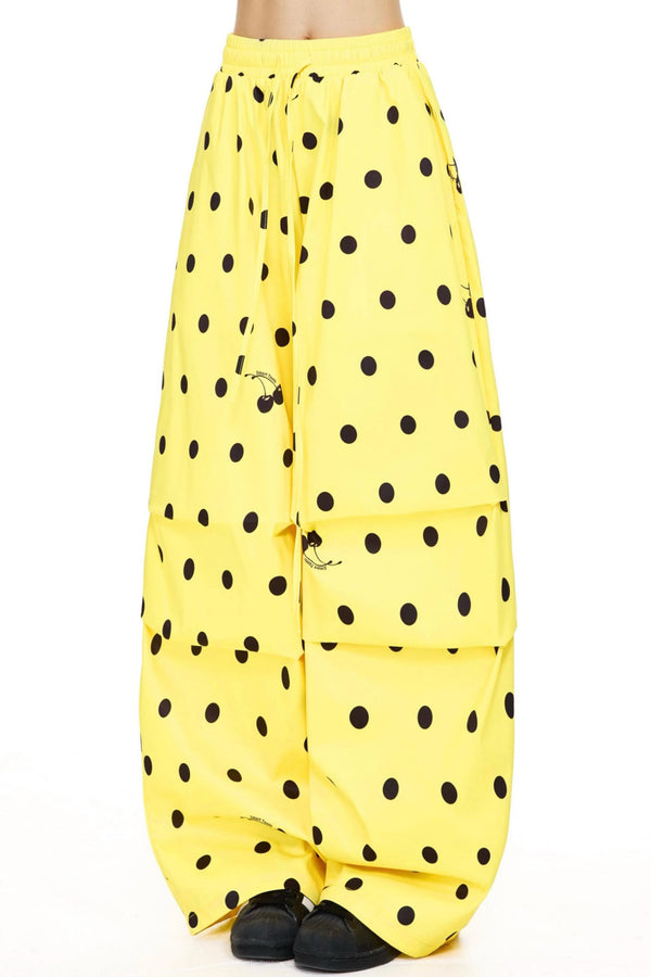 Retro Polka Dot Wide-Leg Pants