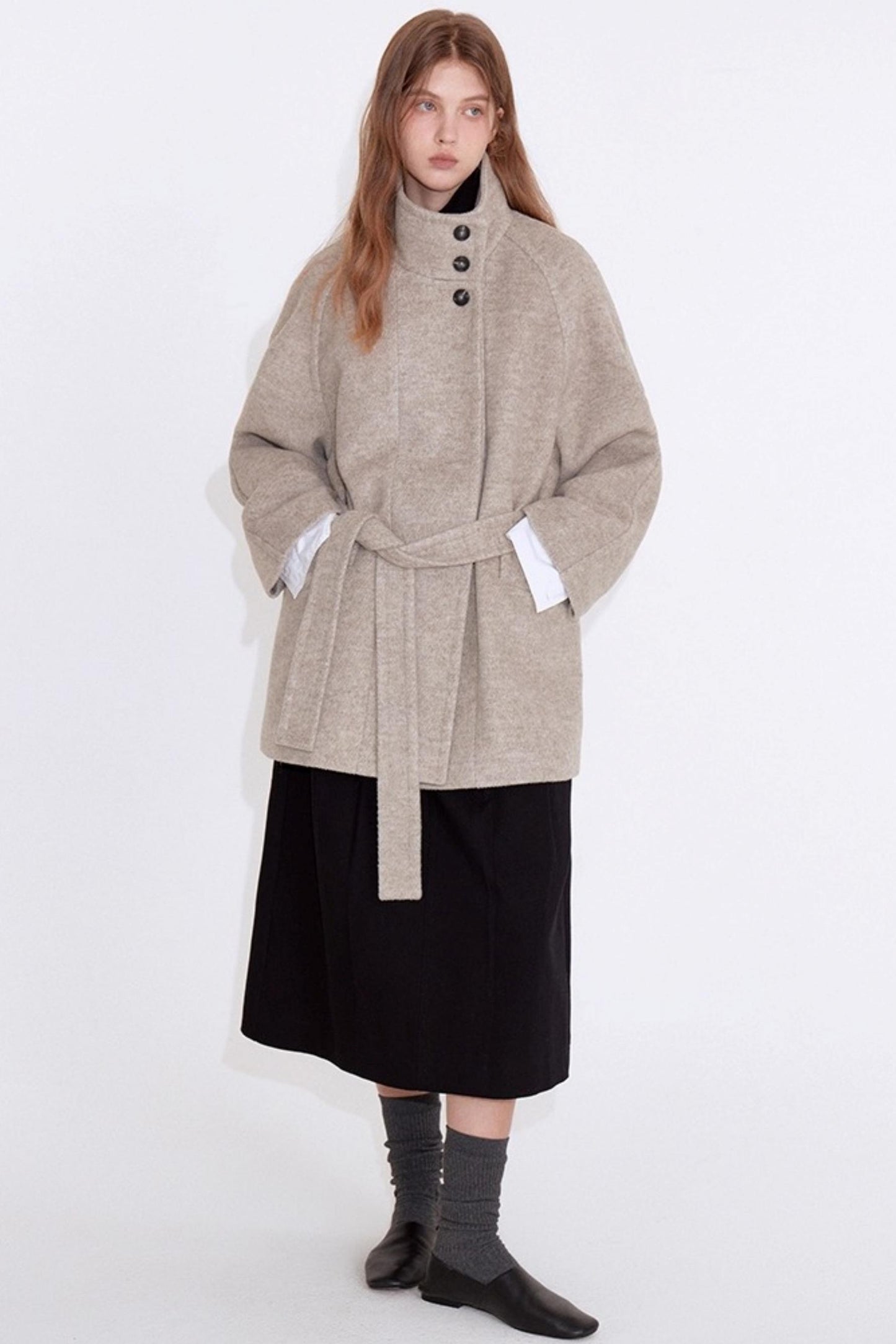 Variegated Twill Wool Coat