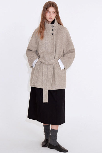 Variegated Twill Wool Coat