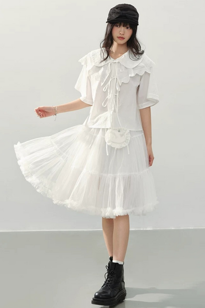 Doll Collar Sicily Lace Shirt