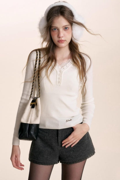 Romantic Lace Wool Cardigan