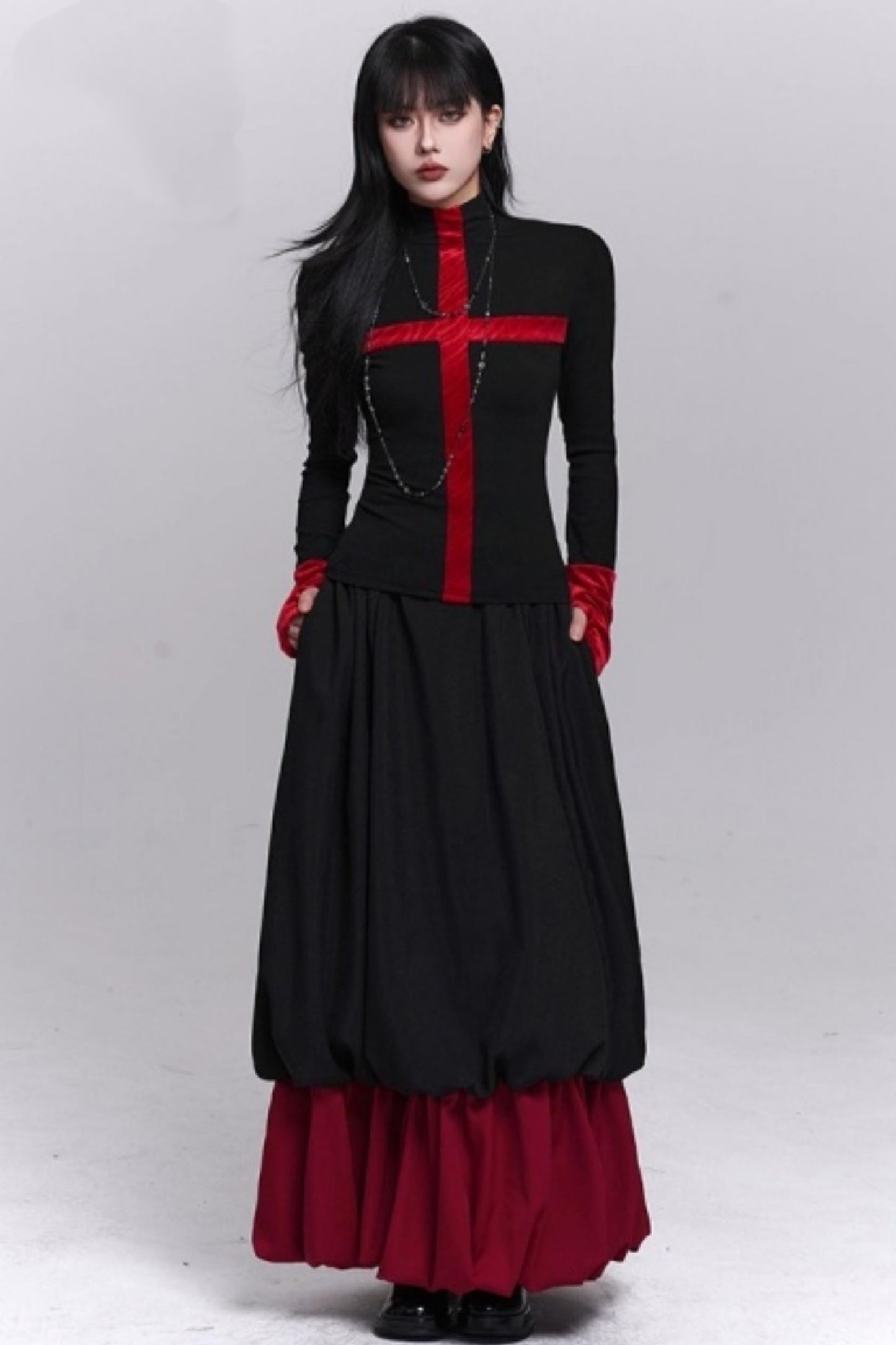 Gothic Cross Collar Top