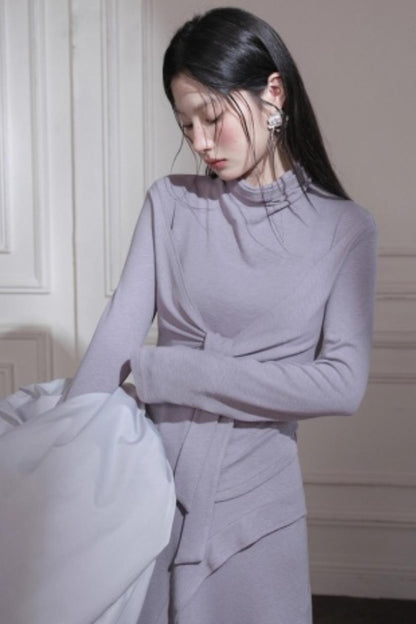 Gray Taro Tie-Dye Knit Set