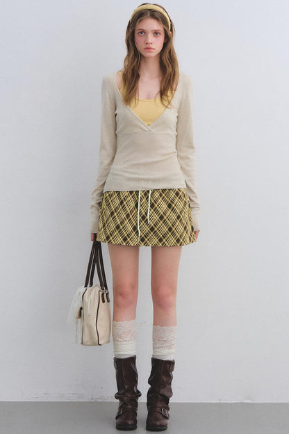 Wool Blend Color-Blocked Sweater