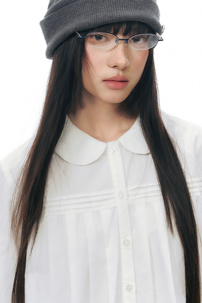 Pure Cotton Pleated Blouse