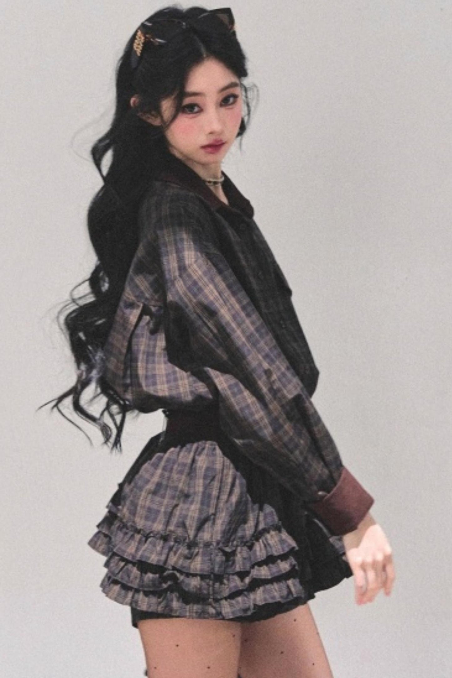 Sunset Trajectory Plaid Dress Set