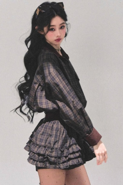 Sunset Trajectory Plaid Dress Set