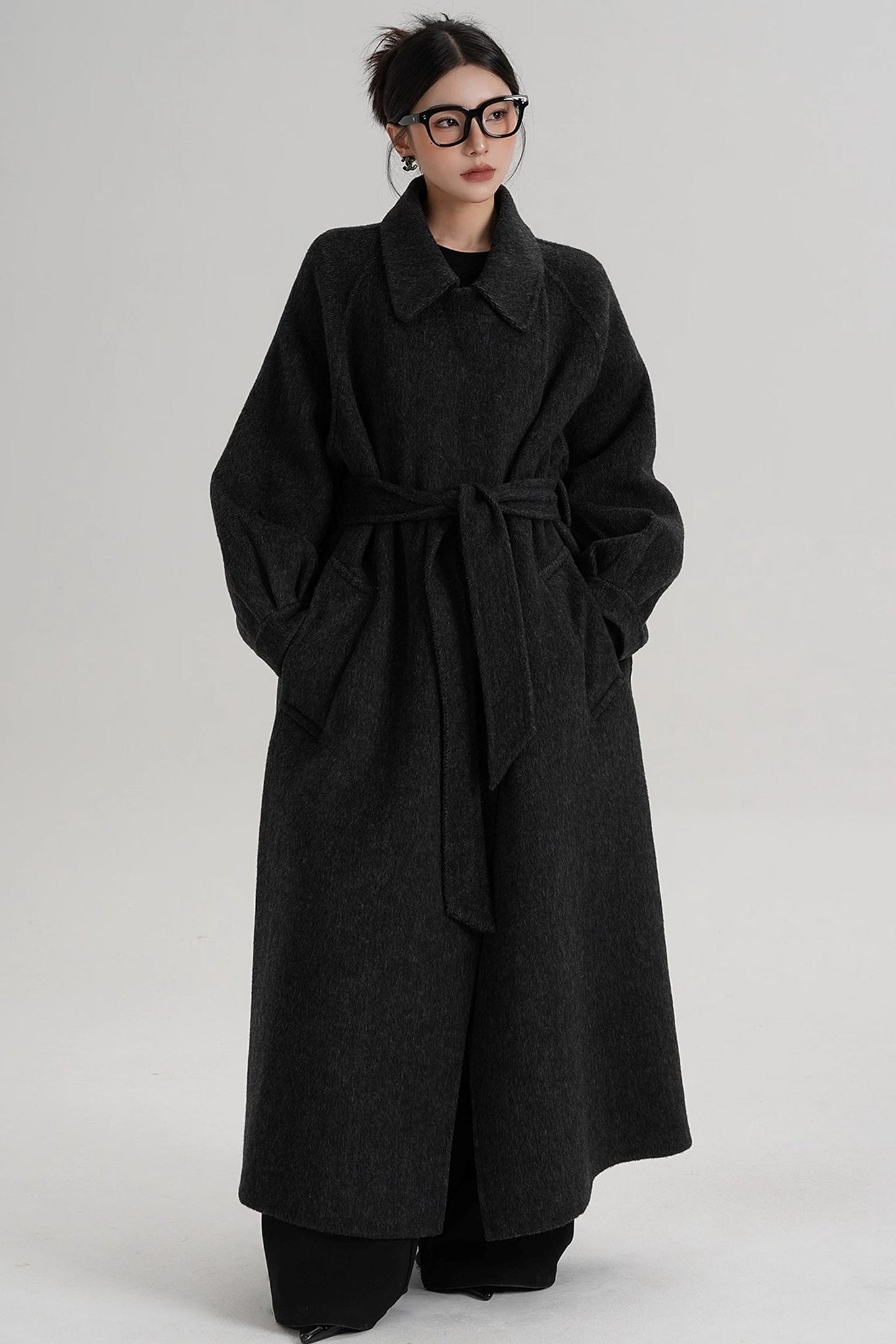 Temperament Back Slit Wool Coat