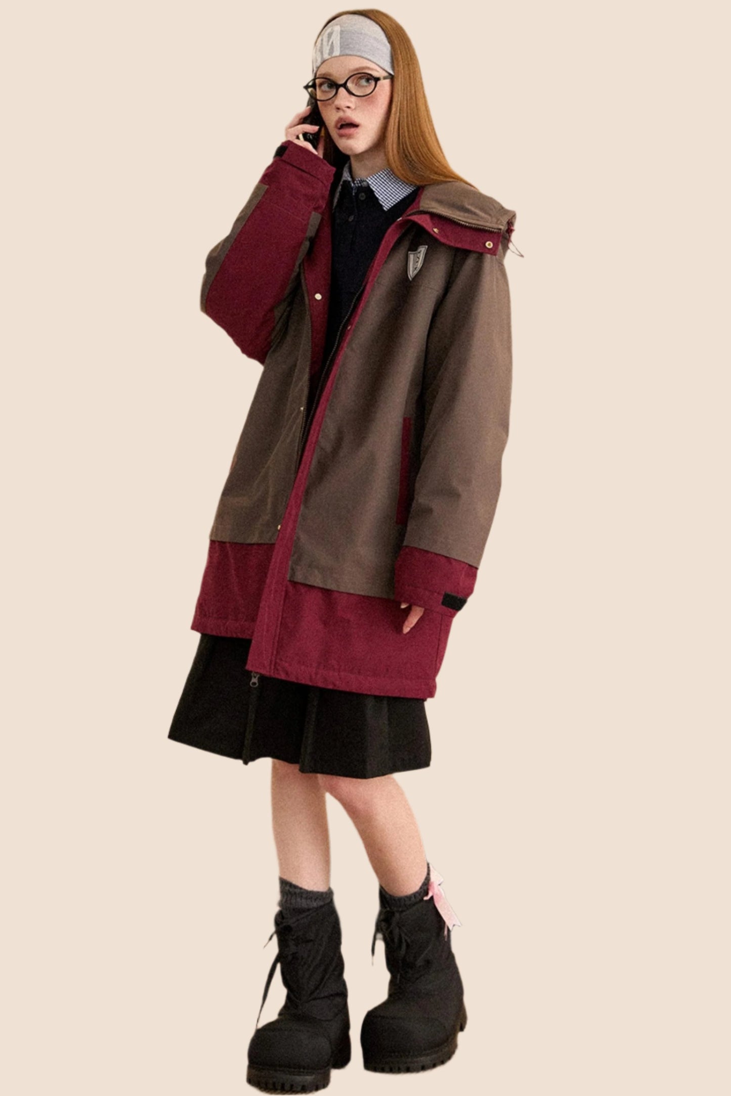 Retro Lapel Mid-Length Down Jacket