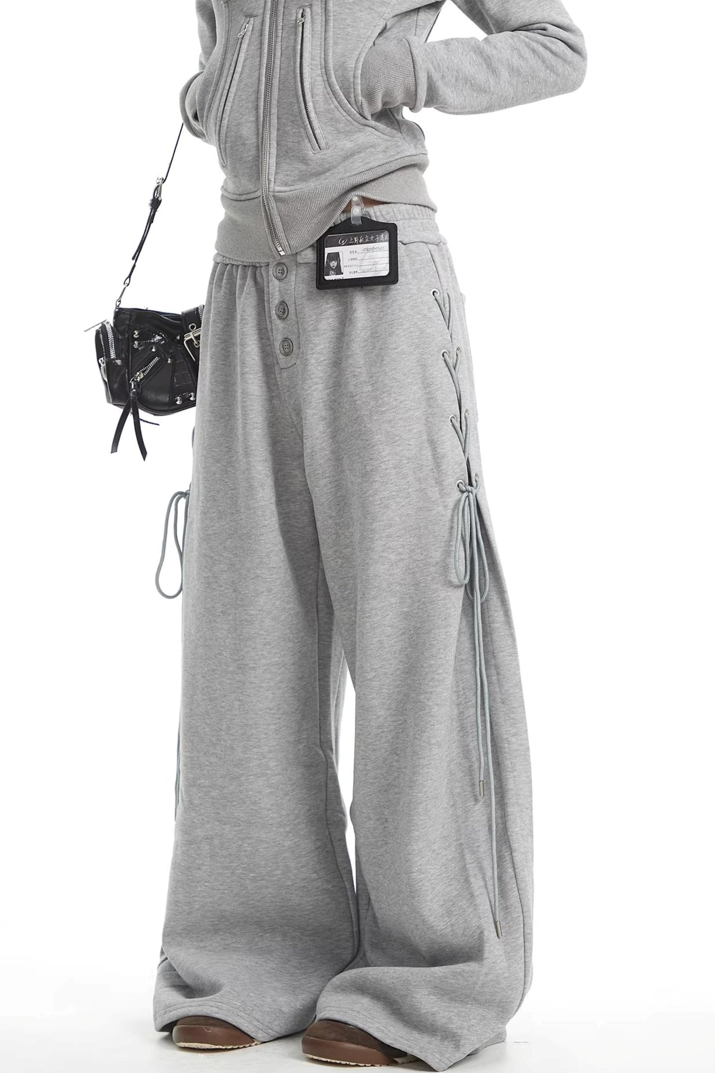 Korean Fur Collar Hooded Jacket Set-Up