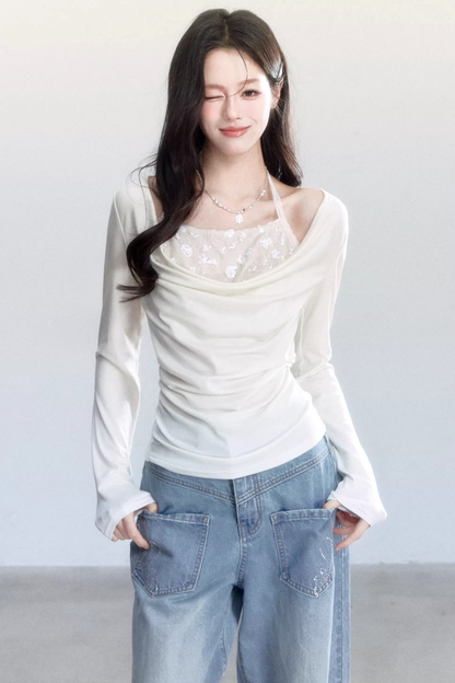 Pure Desire 퍼프 칼라 블라우스