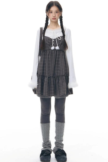 Furry Patchwork Base Layer Top