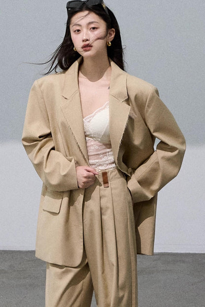 Waist-Cinched Wide-Leg Pants Set-Up