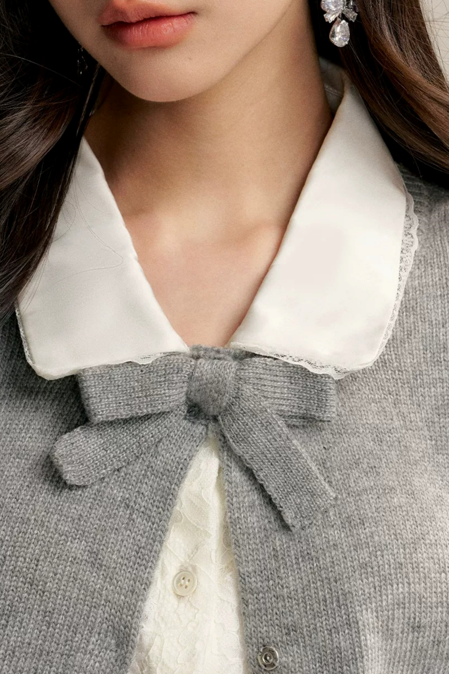 아카데미 돌 칼라 니트 세트업