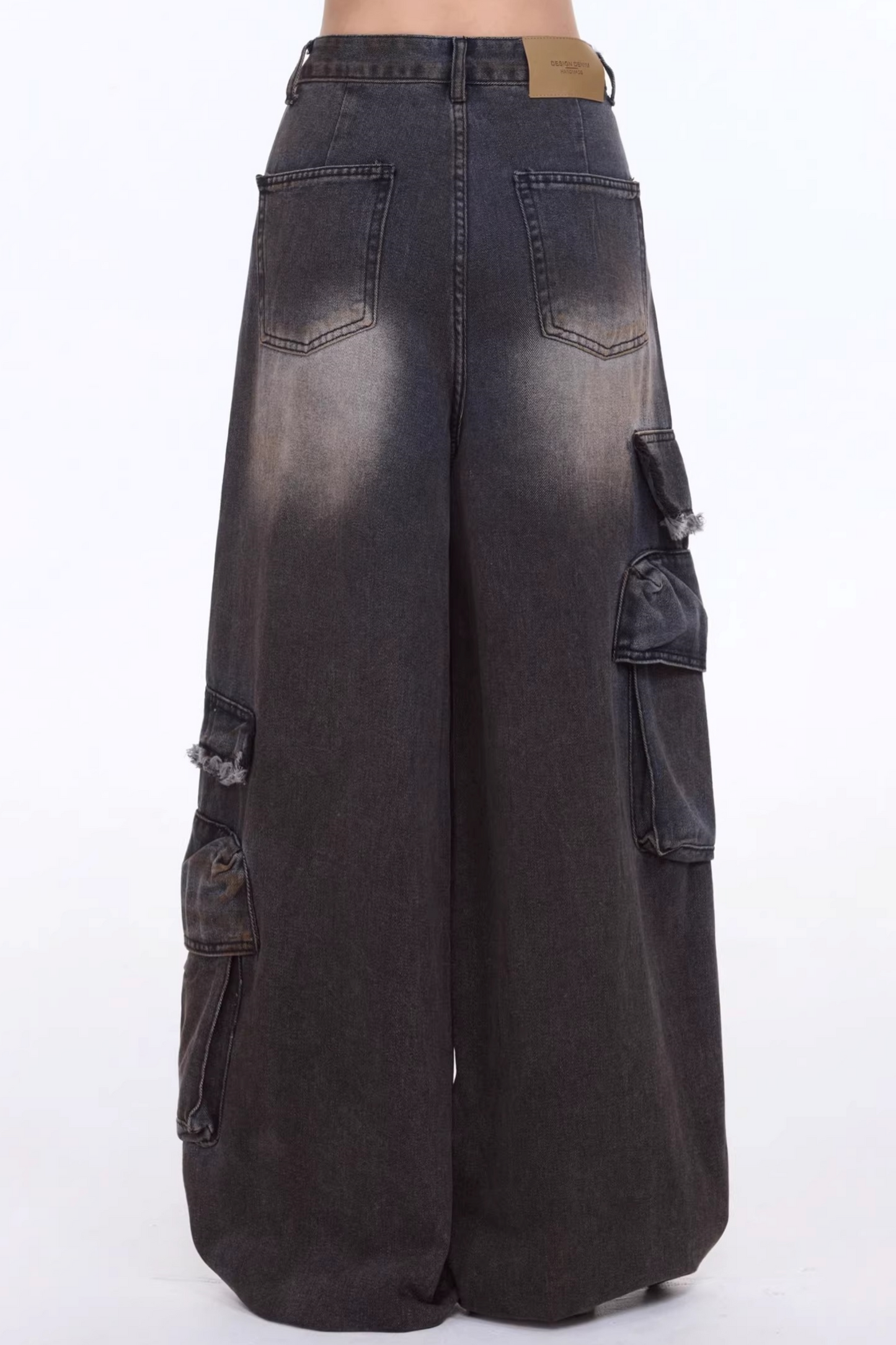 Retro Graffiti Wide-Leg Jeans