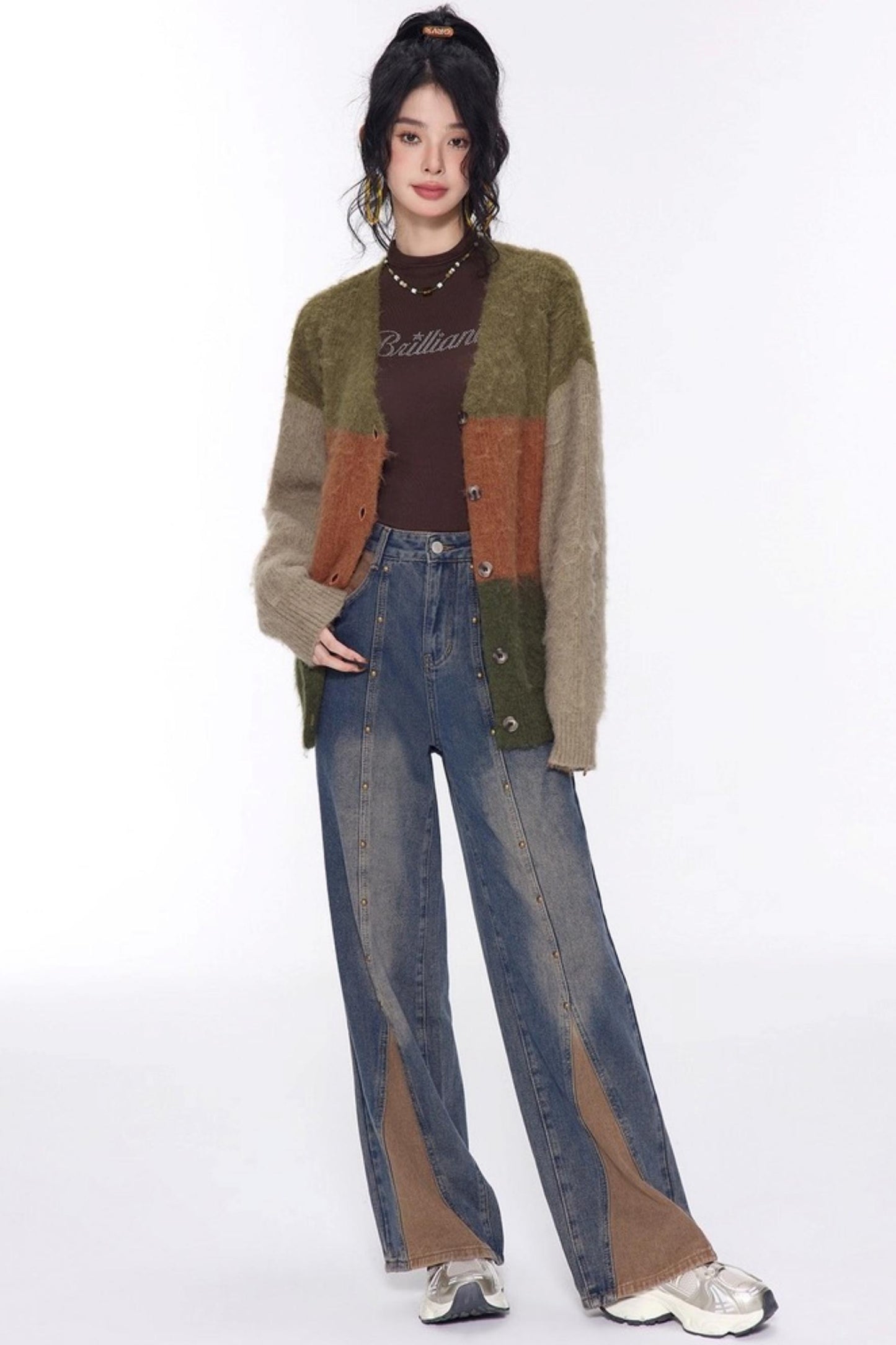 Vintage Lazy V-Neck Cardigan