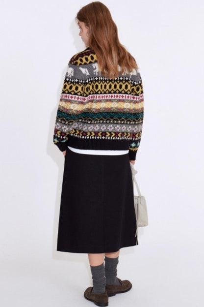 Textured Little Horse Cardigan