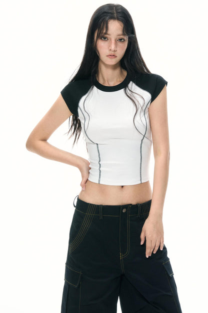 Chic Black White Top