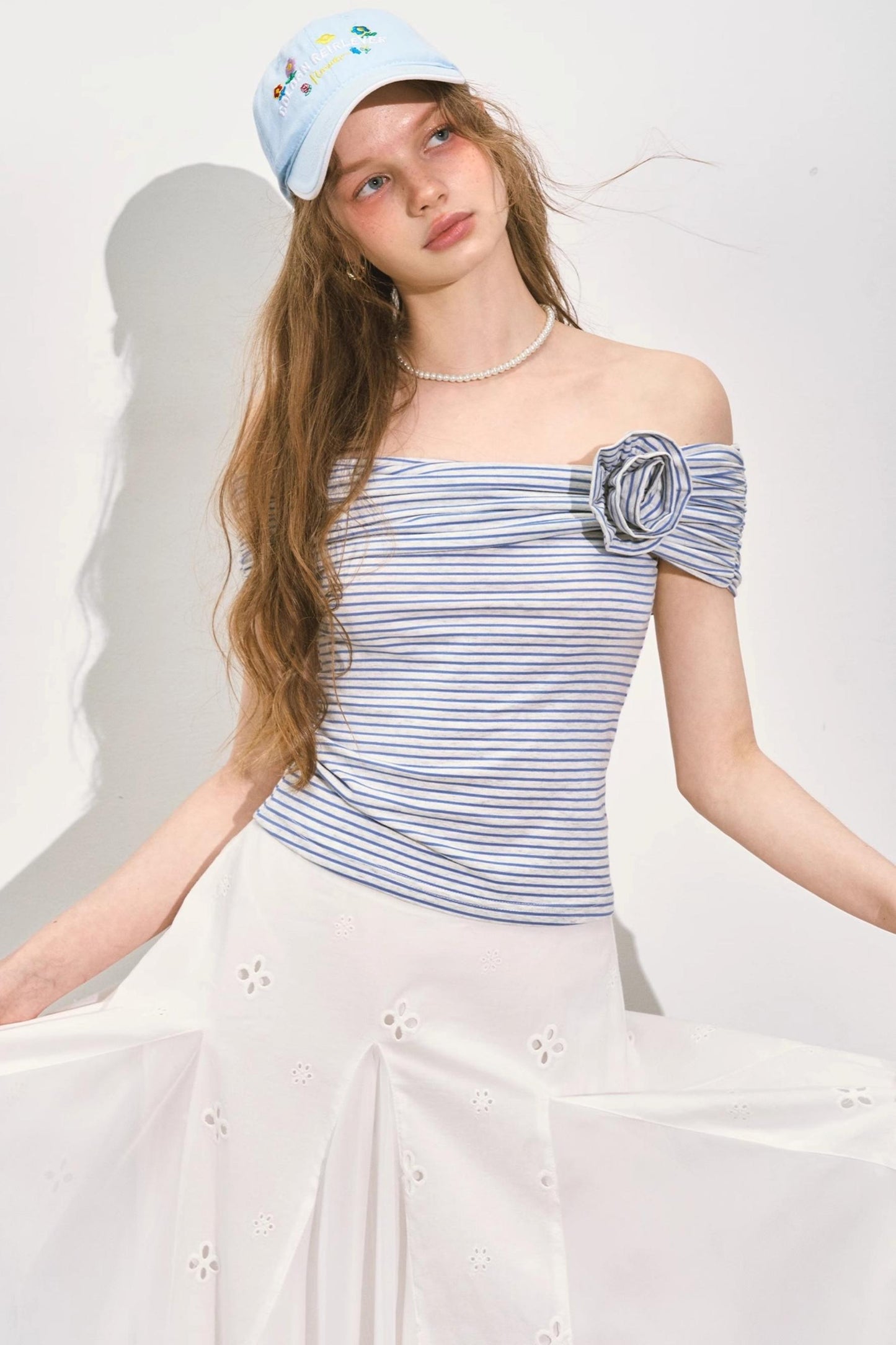 Asymmetrical Rose Stripe Top