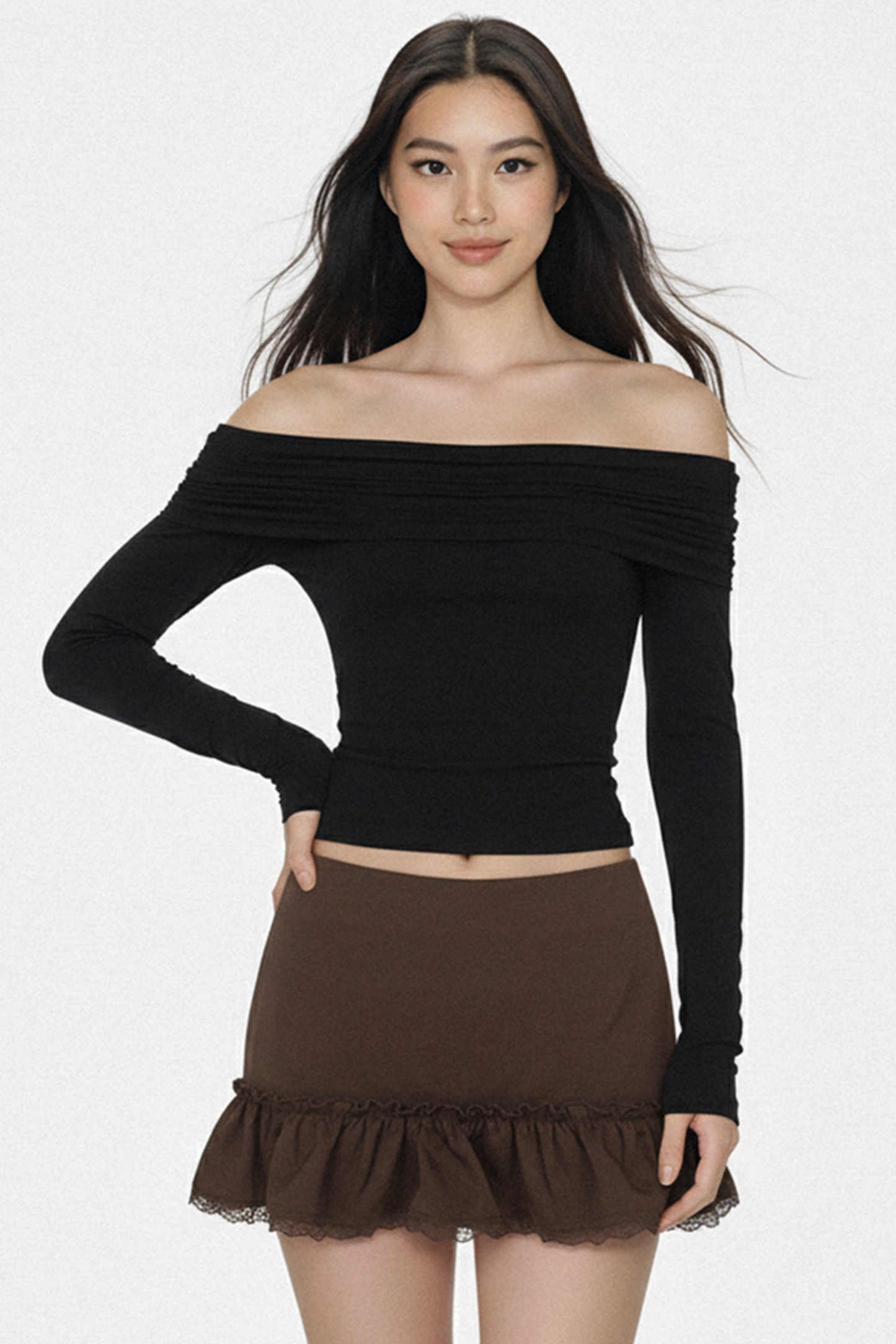 One-Shoulder Backless Blouse
