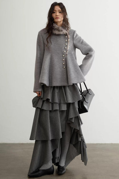 Retro Leopard Print Wool Jacket