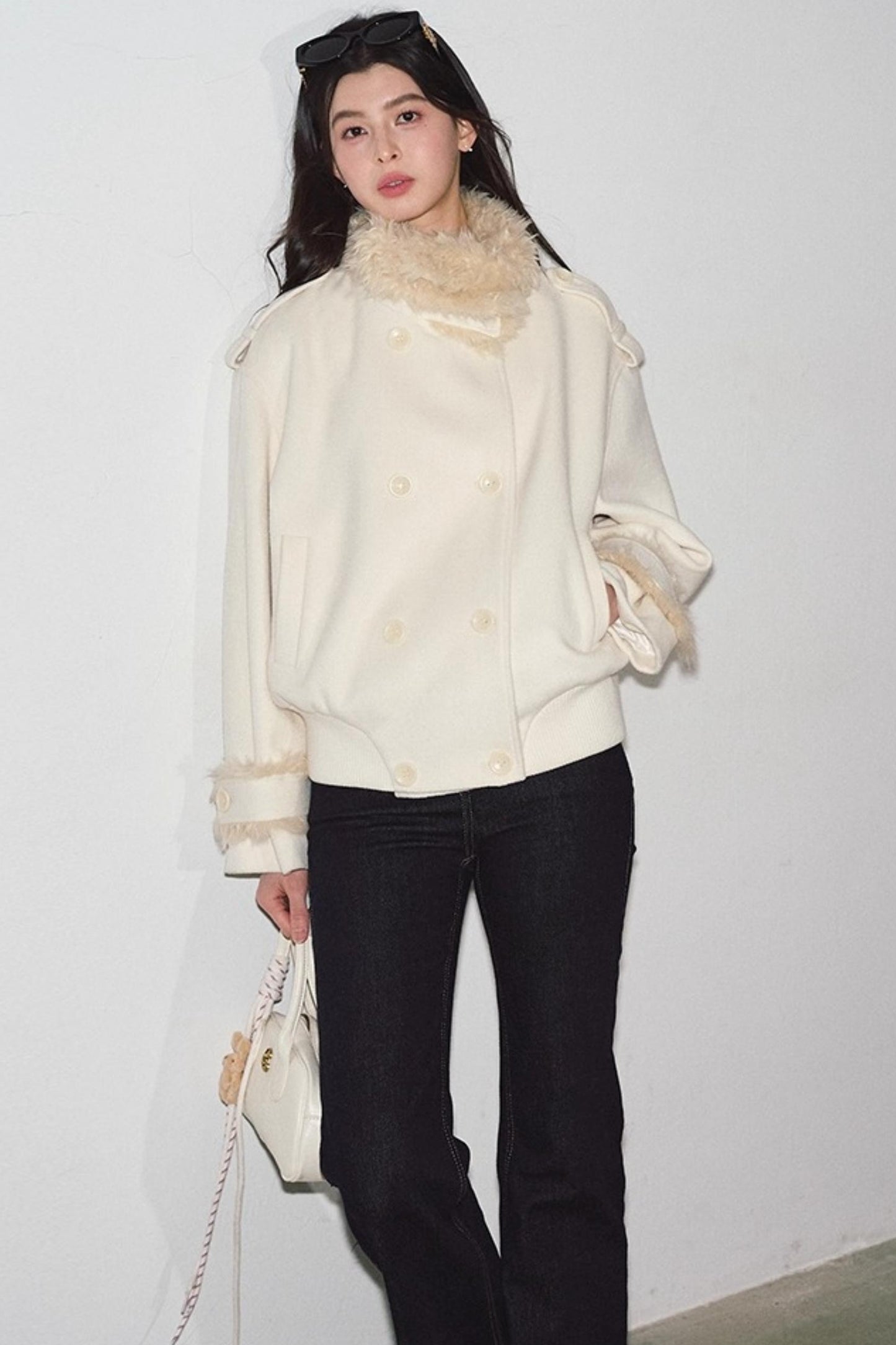 Lamb Wool Double-Breasted Jacket