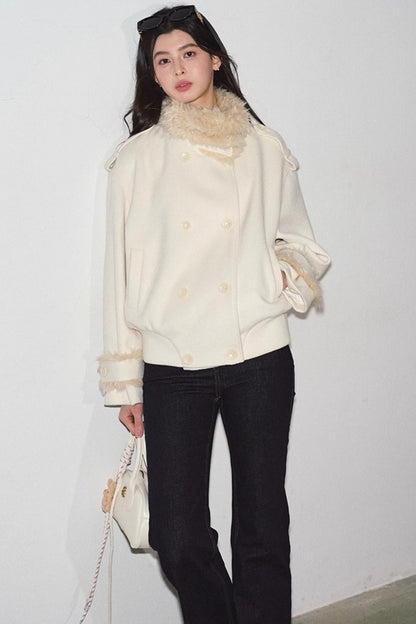 Lamb Wool Double-Breasted Jacket